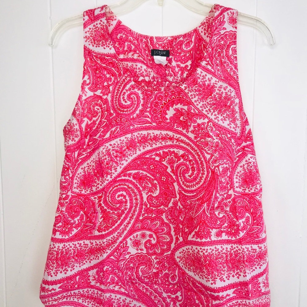 J.Crew summer tank top shirts paisley pink pattern